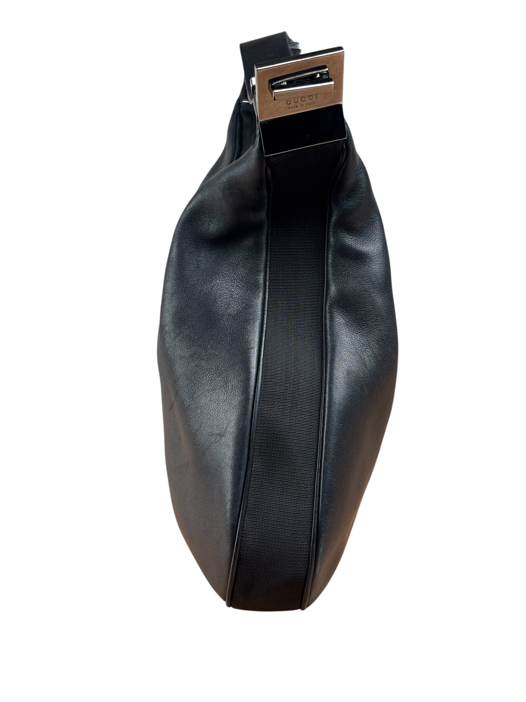 Gucci Black Leather Silhouette Hobo Bag