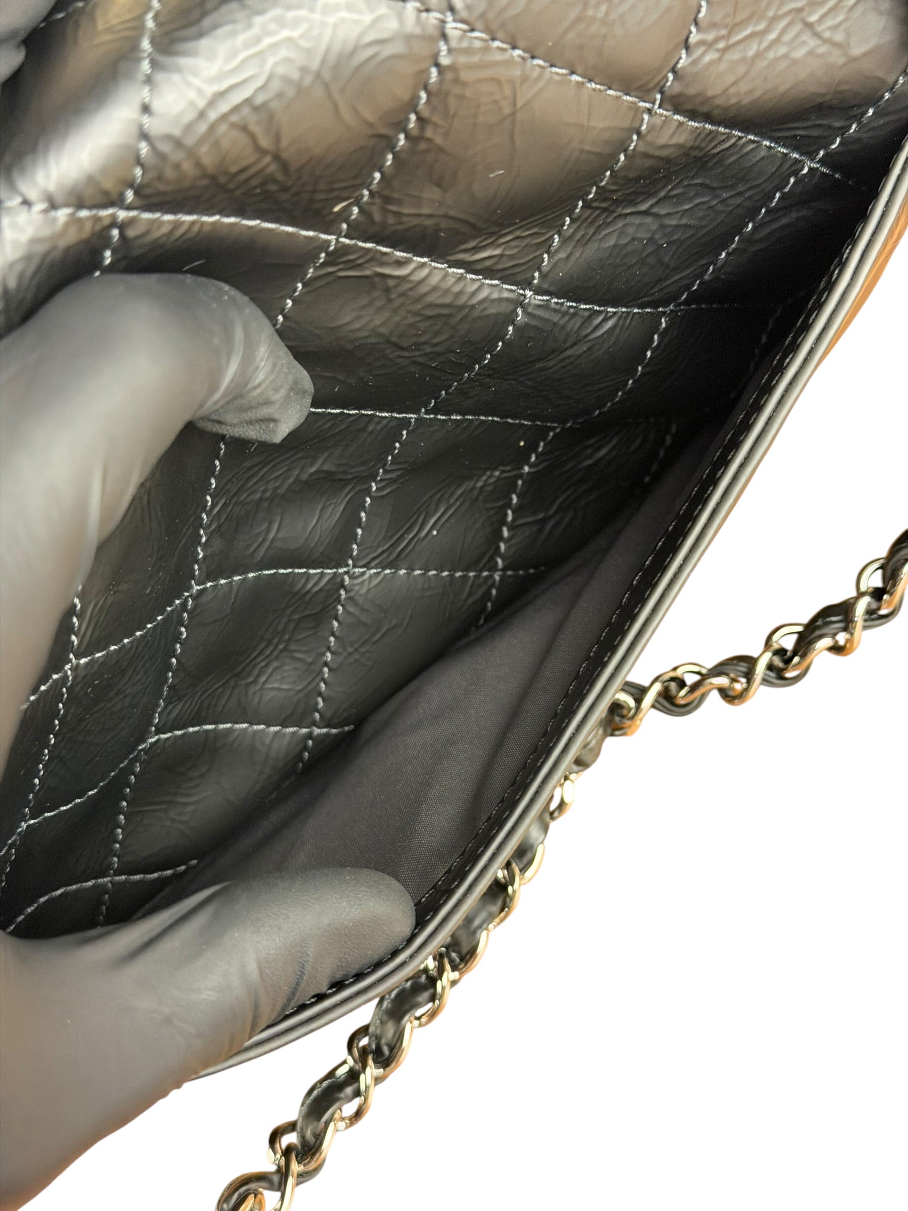 Chanel Black Leather Ultimate Stitch Single Flap Bag 2010