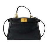 Fendi Black Leather Nano Peekaboo Two-Way Bag