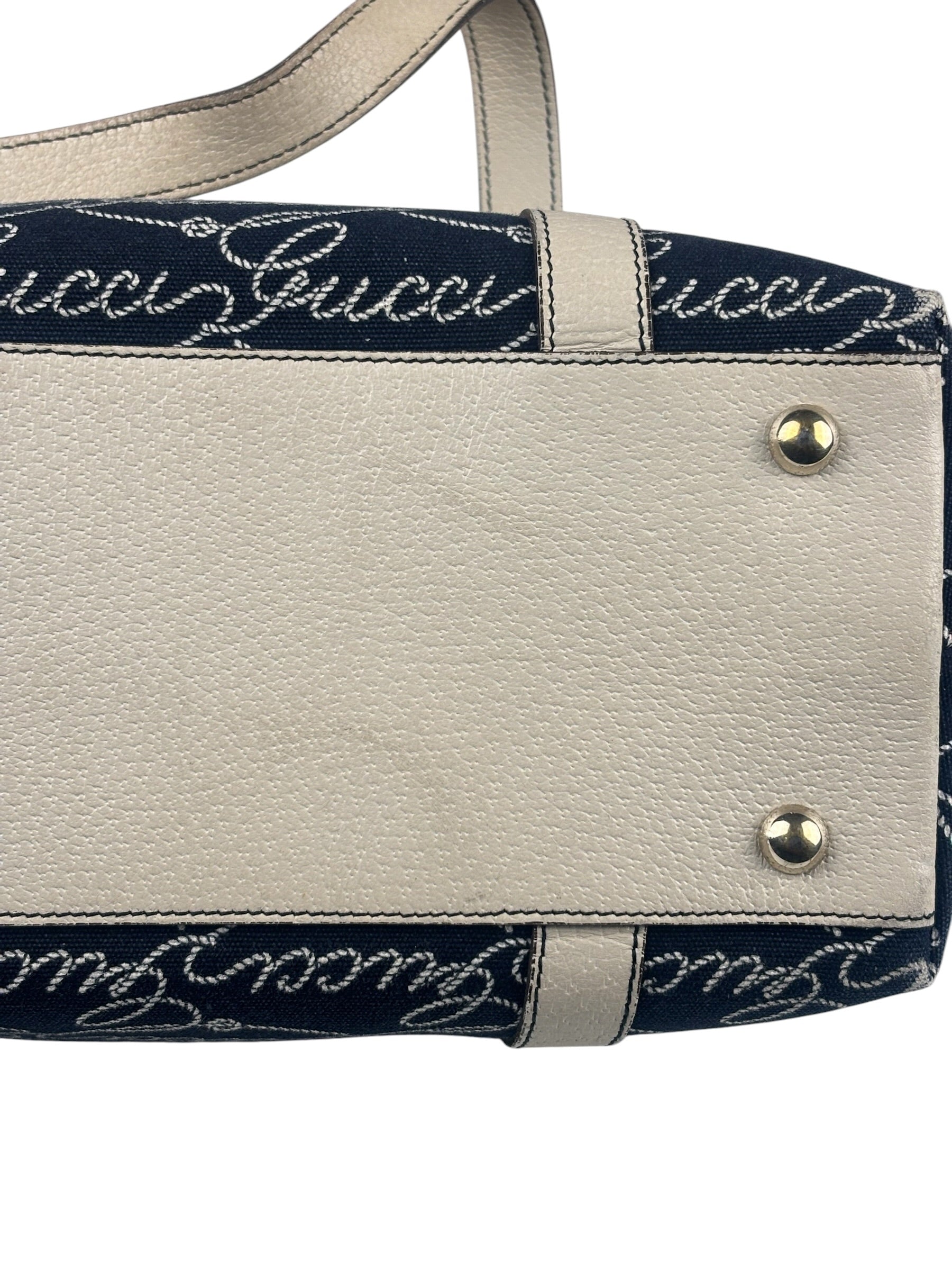 Gucci Western Logo Denim Abbey Zip Tote