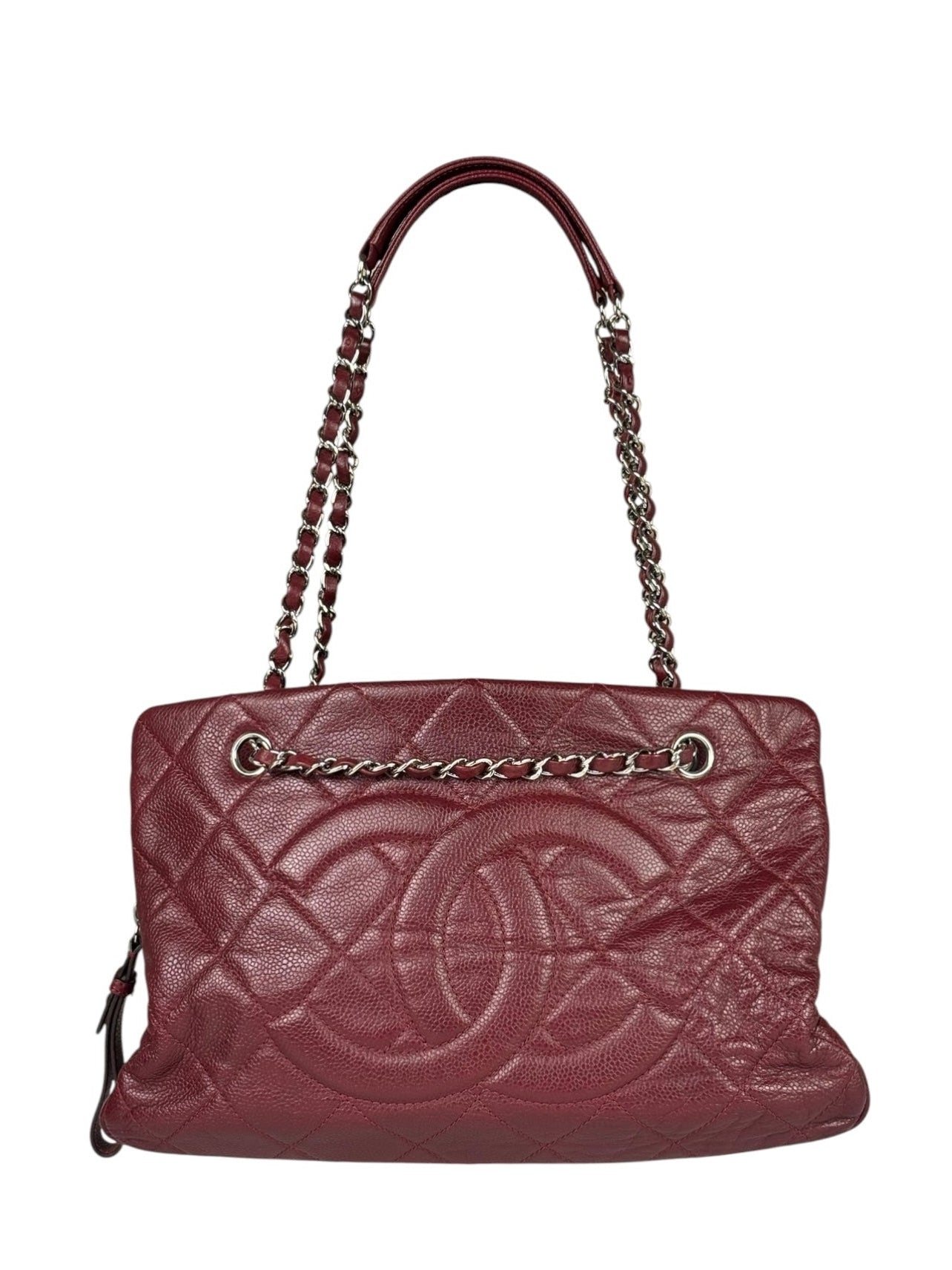 Chanel Burgundy Caviar Quilted Leather Tote 2010