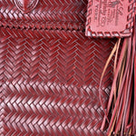 Polo Ralph Lauren Red Woven Leather Tote