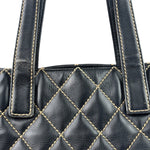 Chanel Black Leather Wild Stitch Surpique Tote 2005