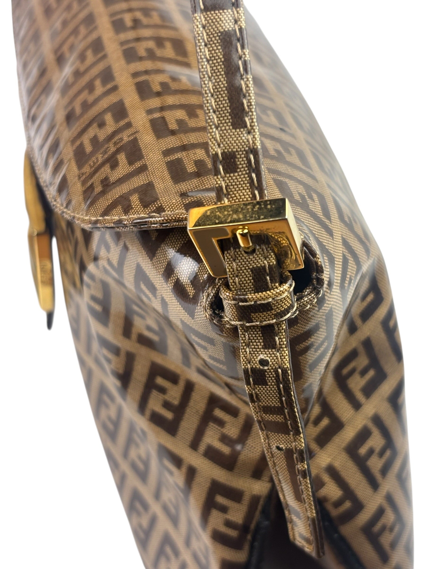 Fendi Brown PVC Zucca Baguette