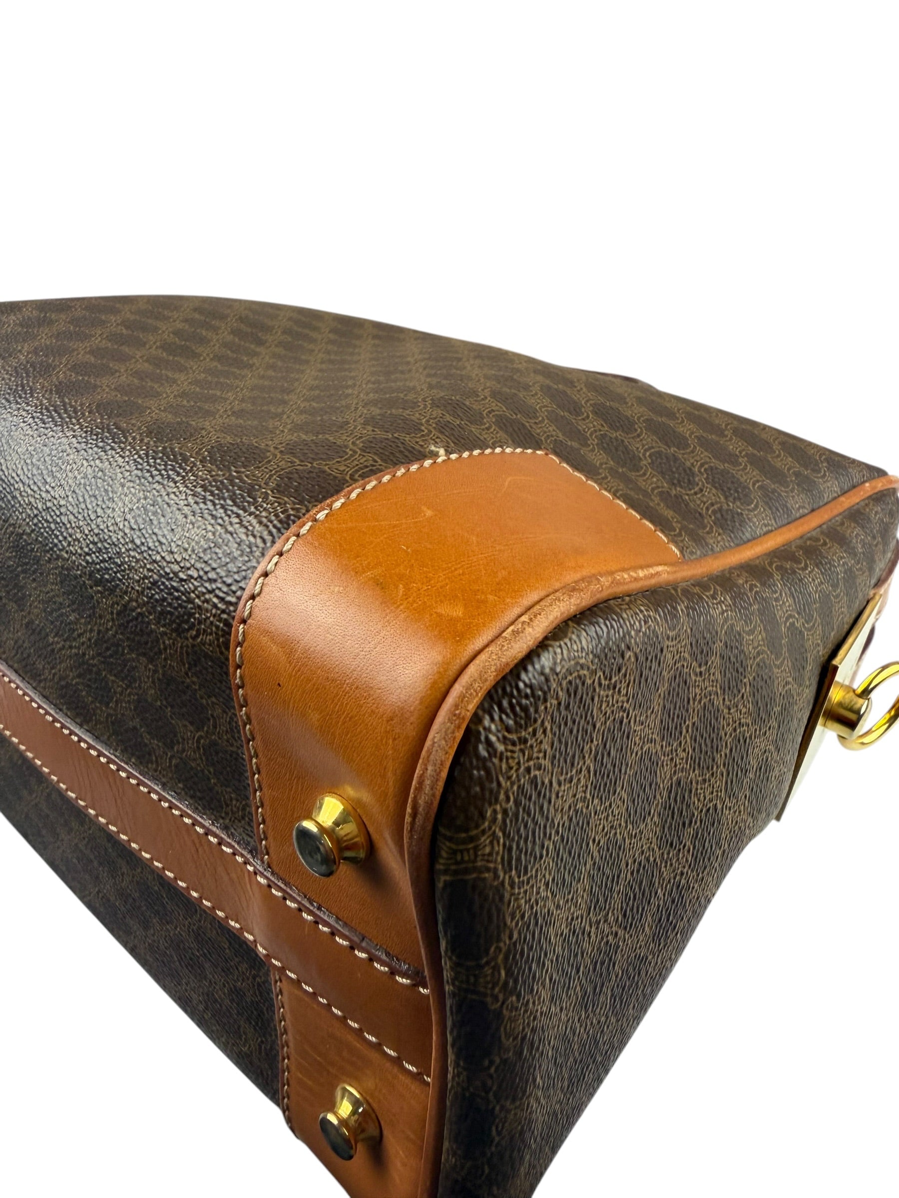 Celine Vintage Macadam Canvas Boston Bag