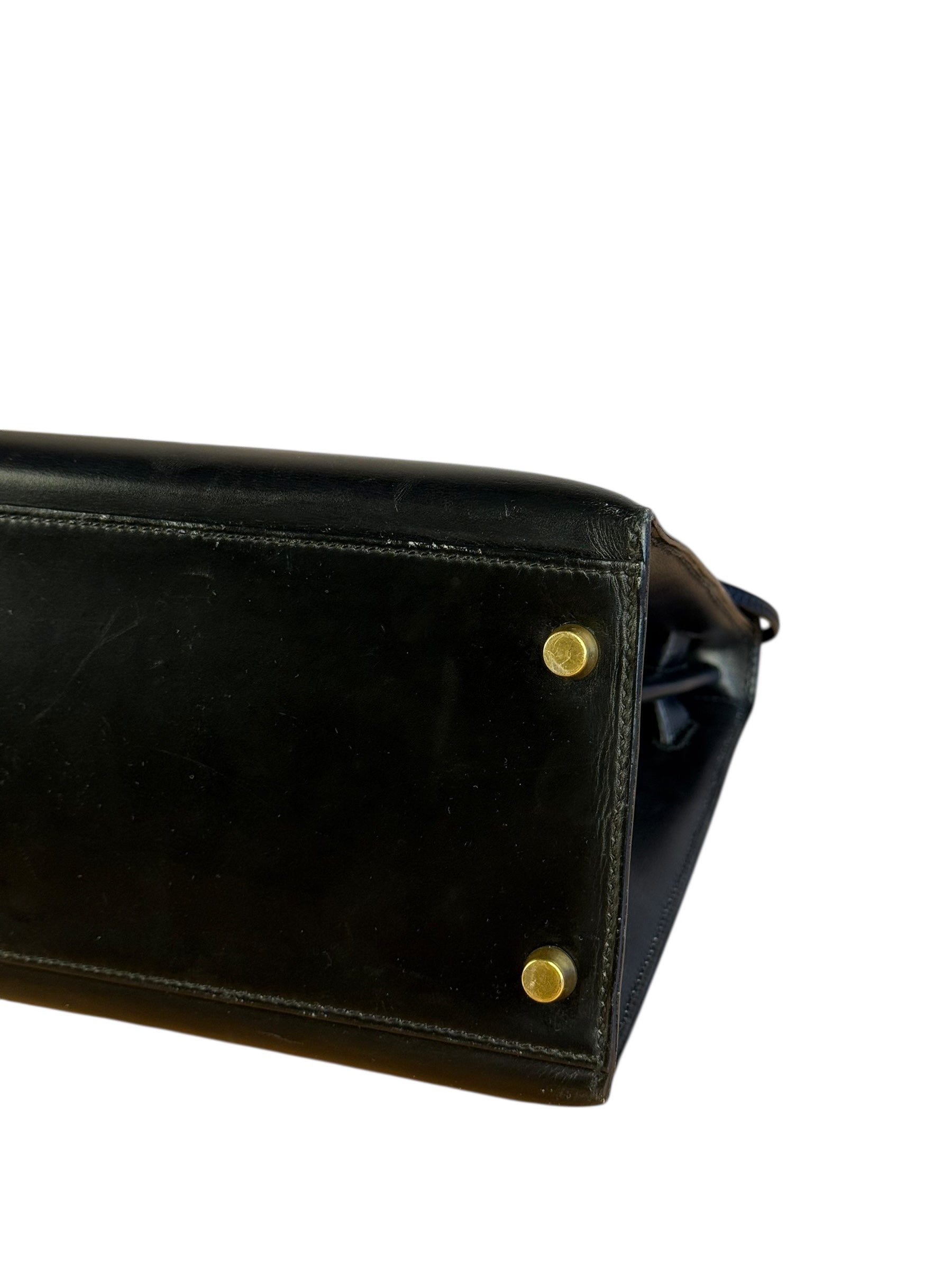 Hermes Kelly 32 Black Box Leather 1991