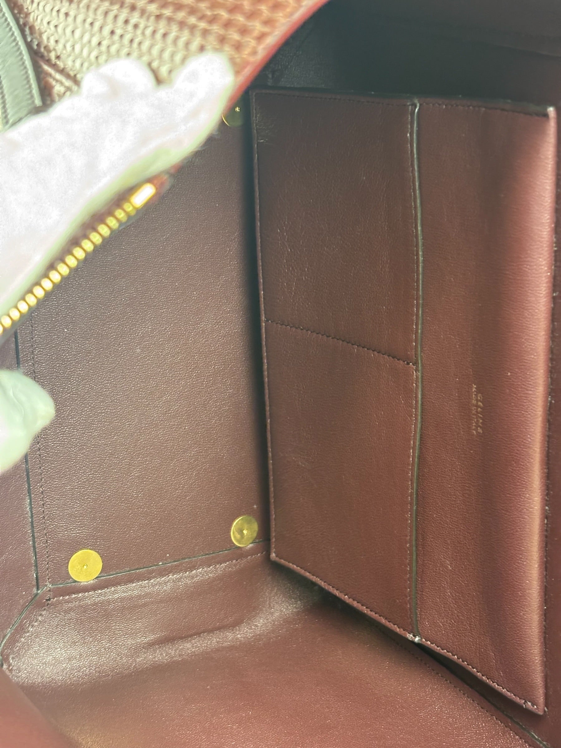 Celine Maroon Python Embossed Trapeze Bag
