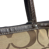 Coach Brown Leather Trim Signature Canvas Tote Bag