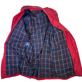 Burberry Vintage Red/Navy Check Mid Length Coat