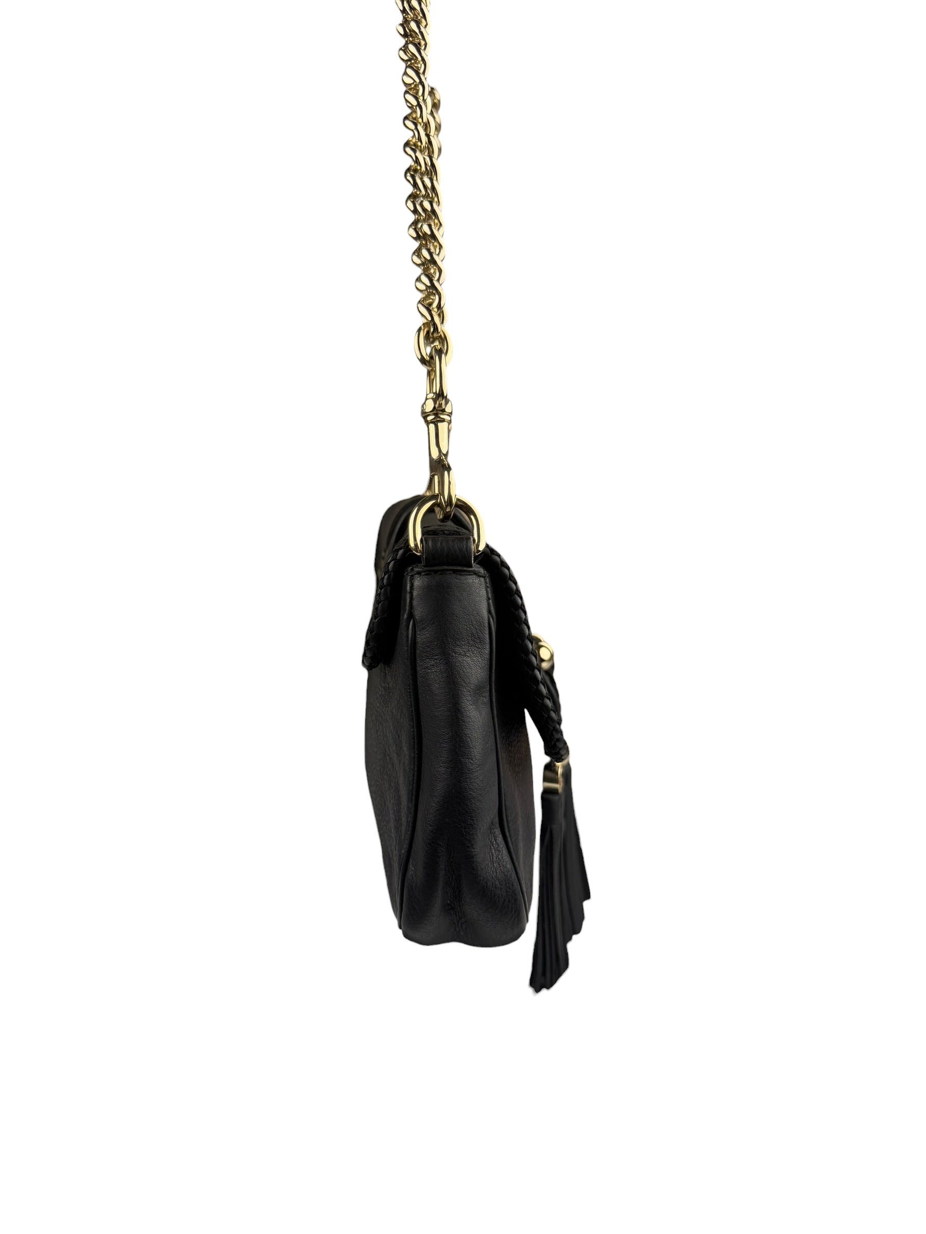 Gucci Black Leather Marrakech Evening Shoulder Bag