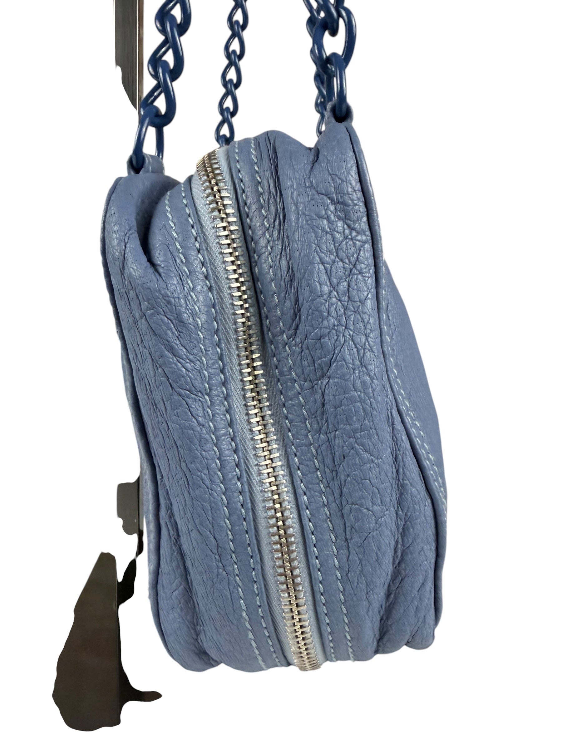 Balenciaga Vintage Blue Leather Mini Pochette