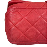Chanel Red Quilted Caviar Leather Flap Bag 2008