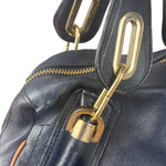 Chloe Night Blue Leather Medium Paraty Military Hand/Shoulder Bag