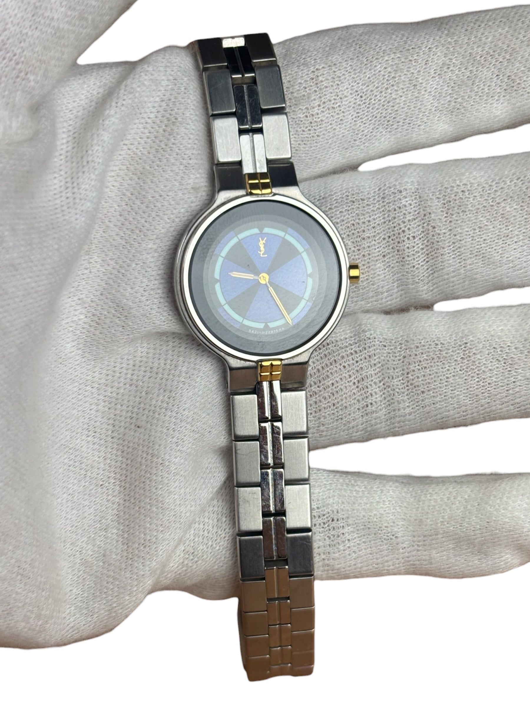YSL Blue Circle Dial Stainless Band