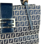 Fendi FF Buckle Navy Zucca Tote Handbag