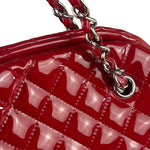Chanel Red Patent Quilted Leather Large Just Mademoiselle Bowling Bag