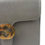 Gucci Grey Calfskin Interlocking Small G Shoulder Bag