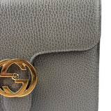 Gucci Grey Calfskin Interlocking Small G Shoulder Bag