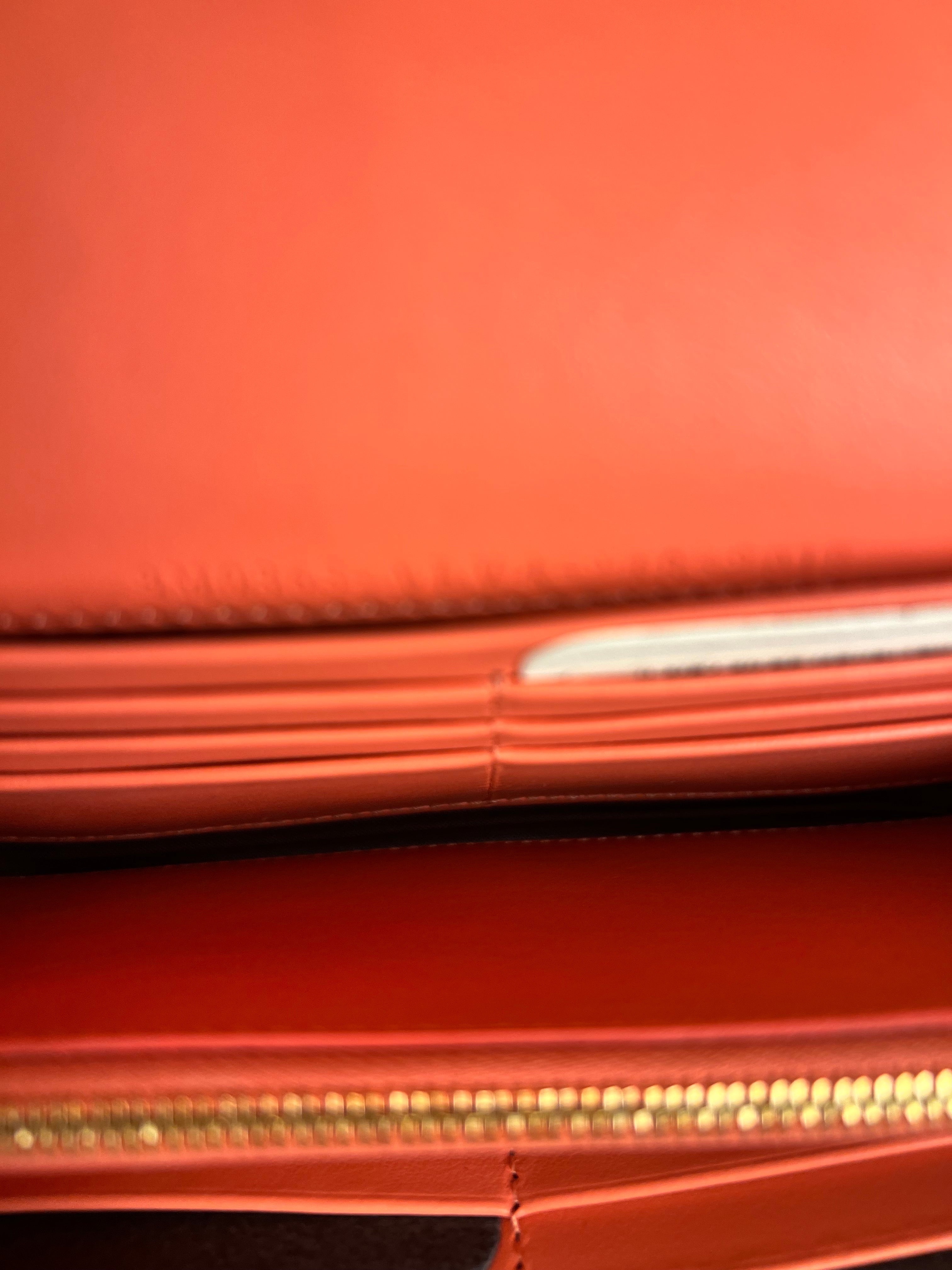 Fendi FF Diamonds Continental Peach Wallet on Chain