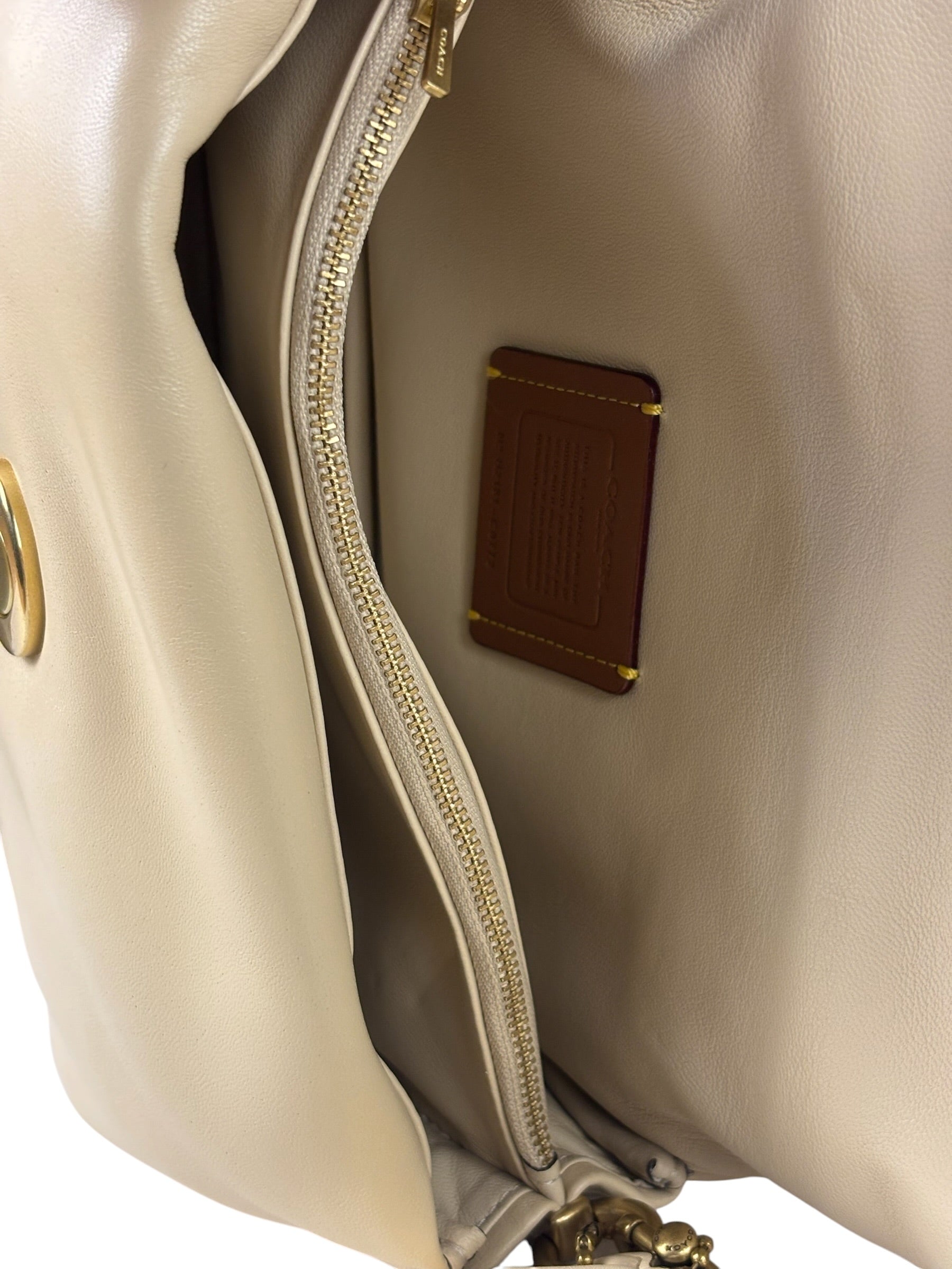 Coach Beige Leather Pillow Tabby 26 Shoulder Bag