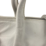 Burberry White Leather Bamboo Cinch Tote