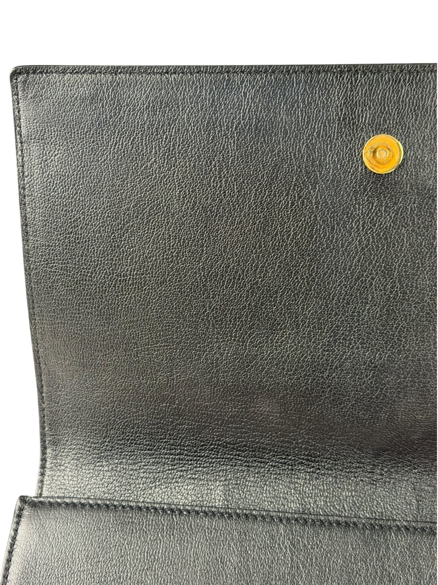 Yves Saint Laurent Black Leather Flap Clutch