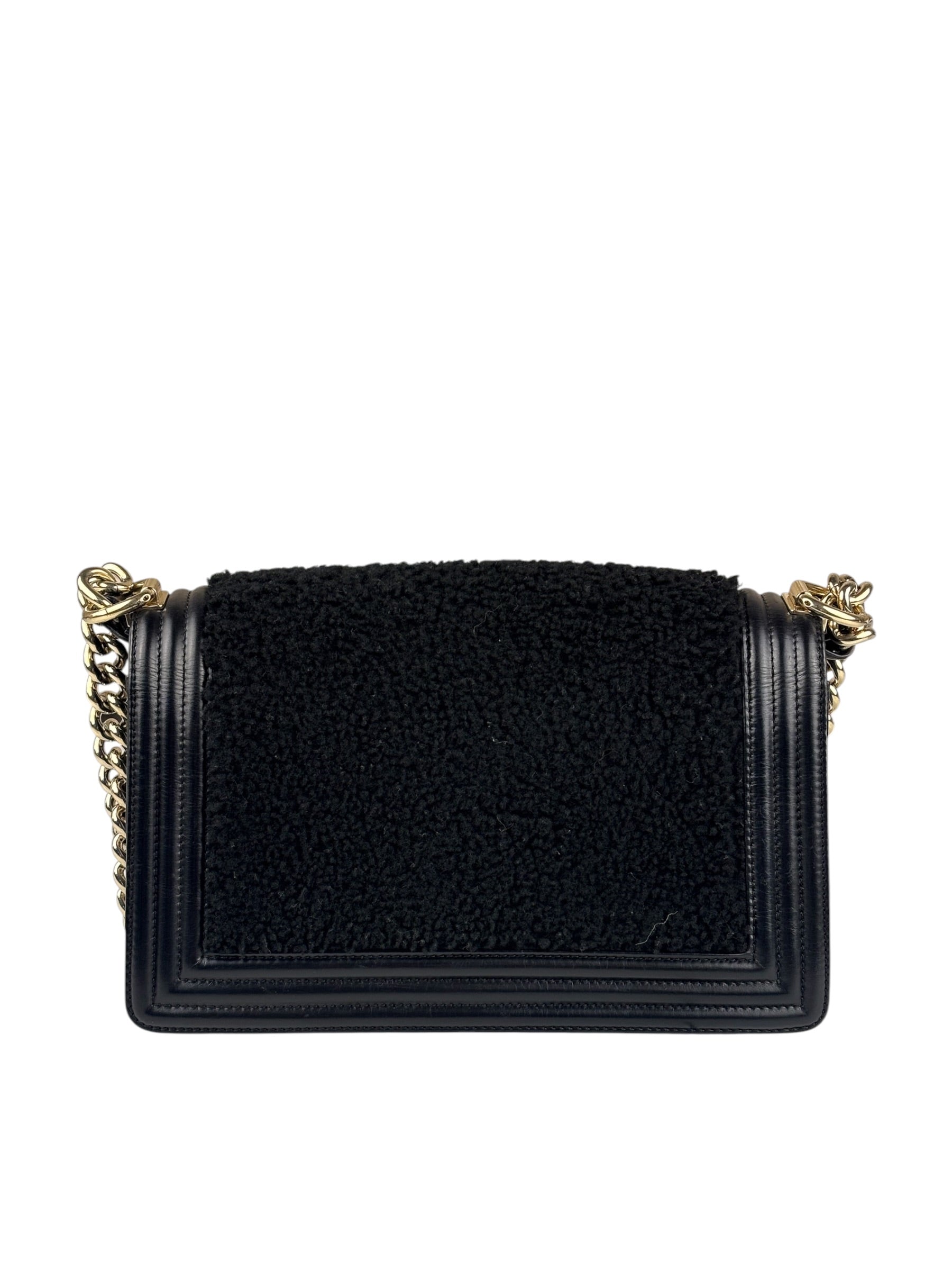 Chanel Black Leather Boy Flap Shoulder Bag 2017