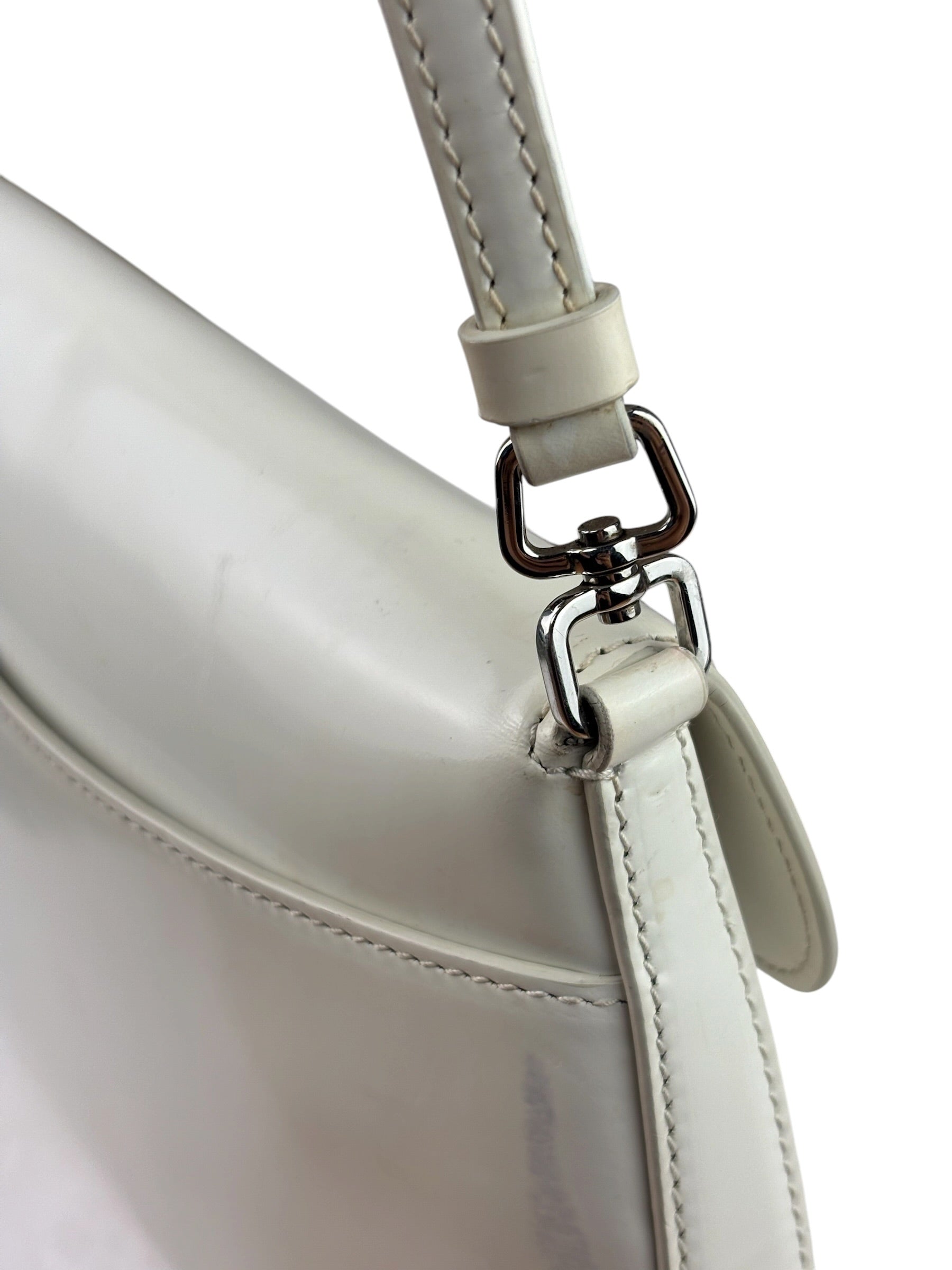 Prada White Cleo Shoulder Bag
