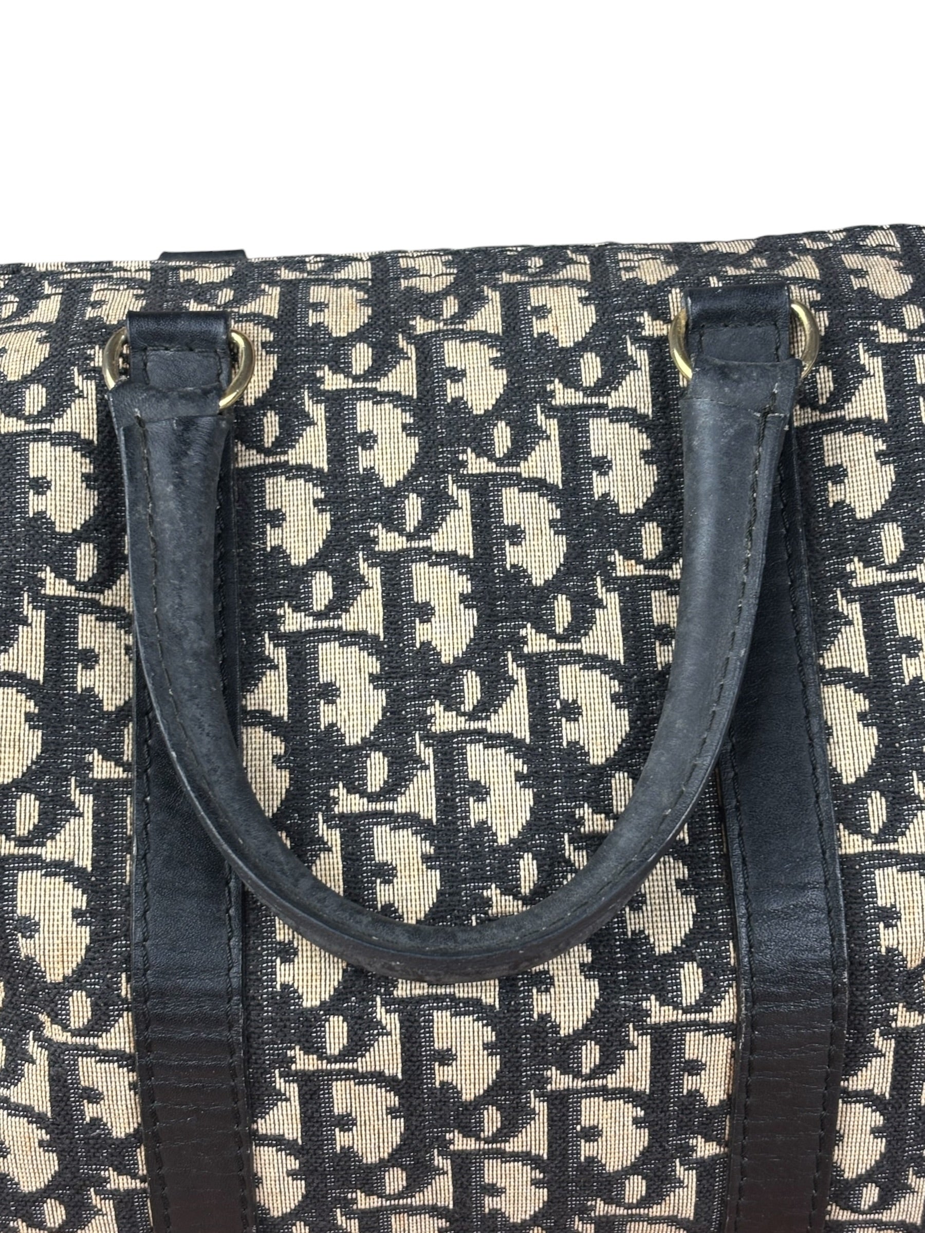 Christian Dior Vintage Navy Trotter Boston Bag