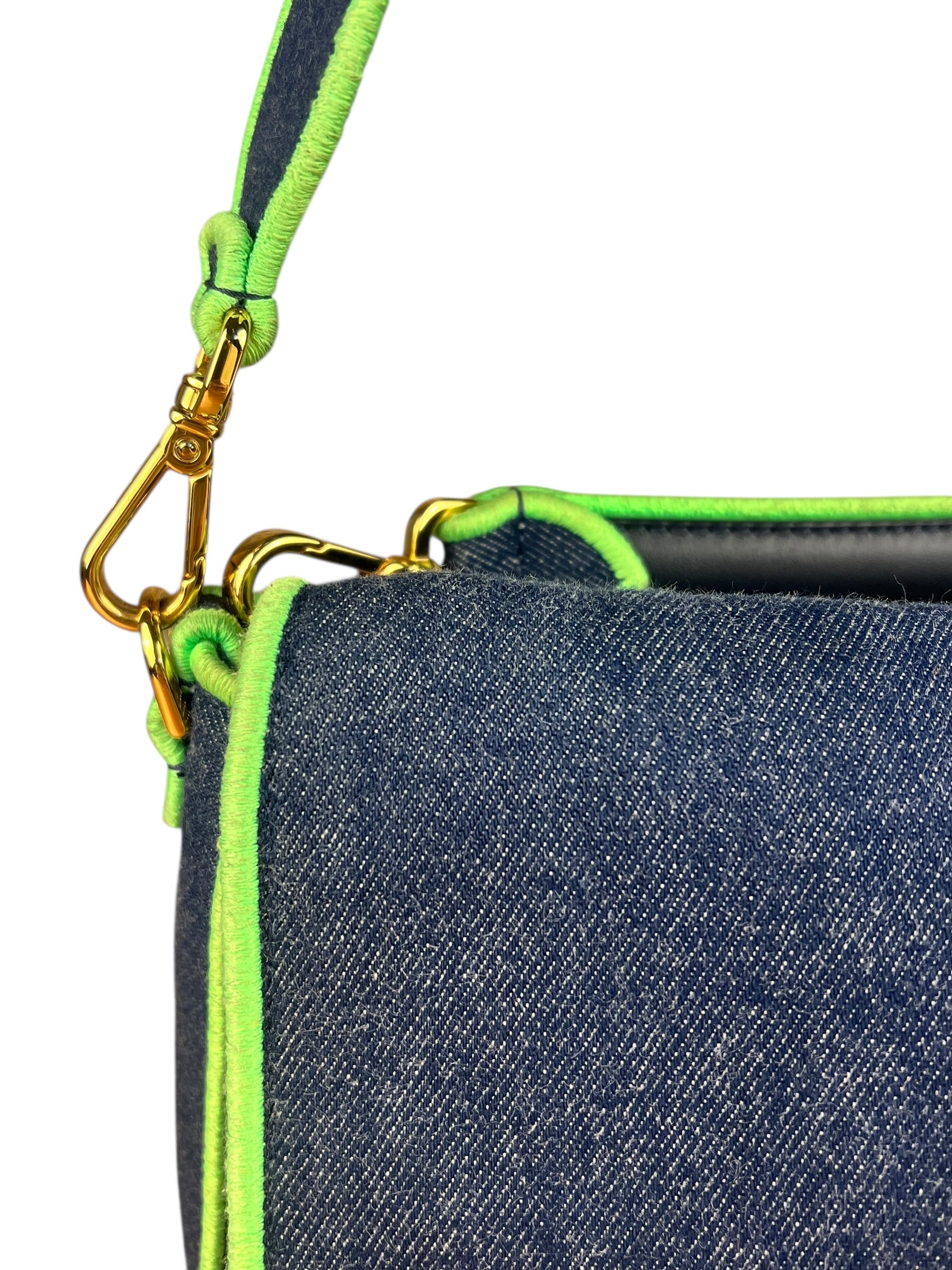 Fendi Denim Baguette NM 2Way Handbag