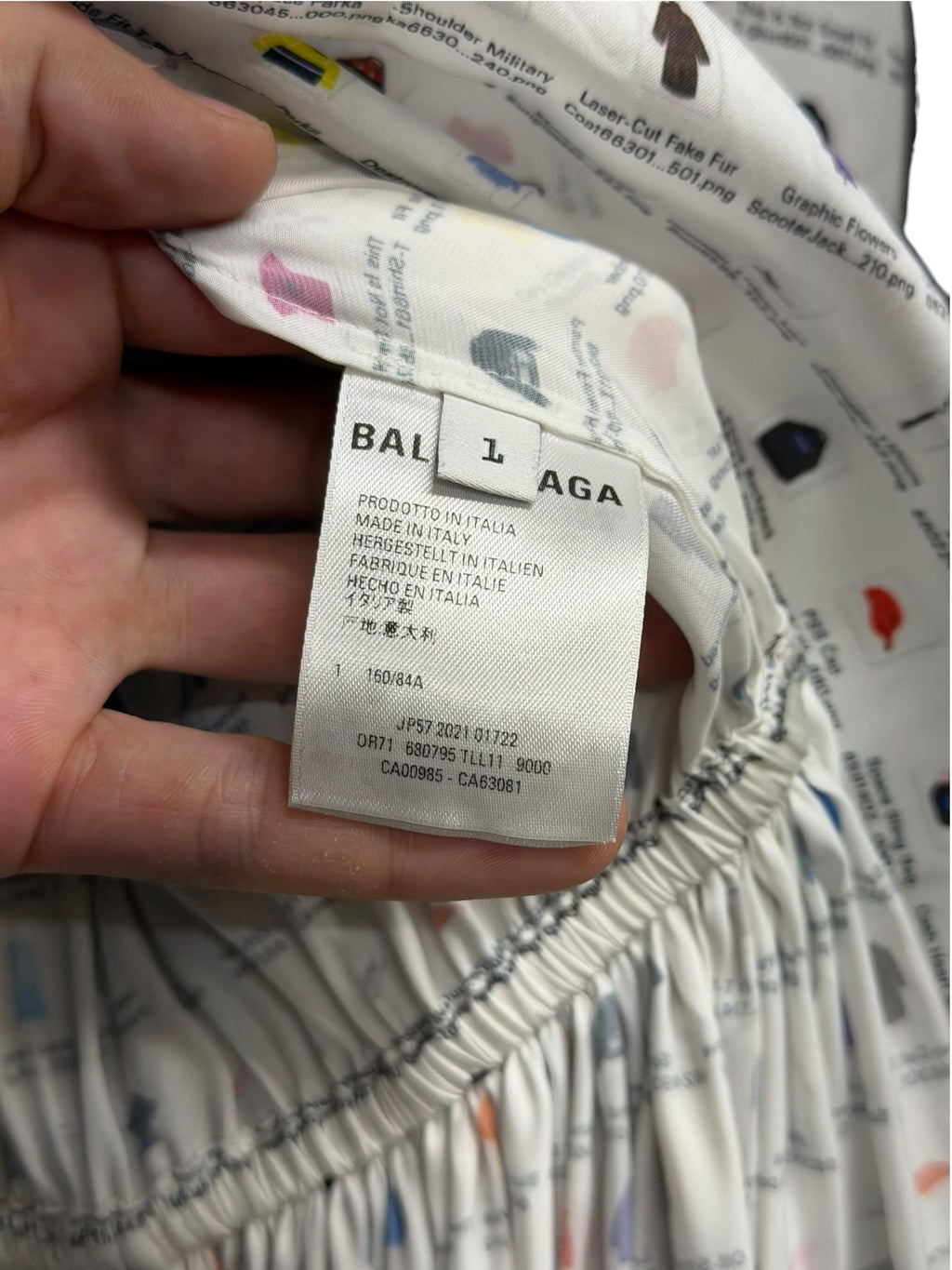 Balenciaga Thumbnail Graphic Oversized White Midi Dress