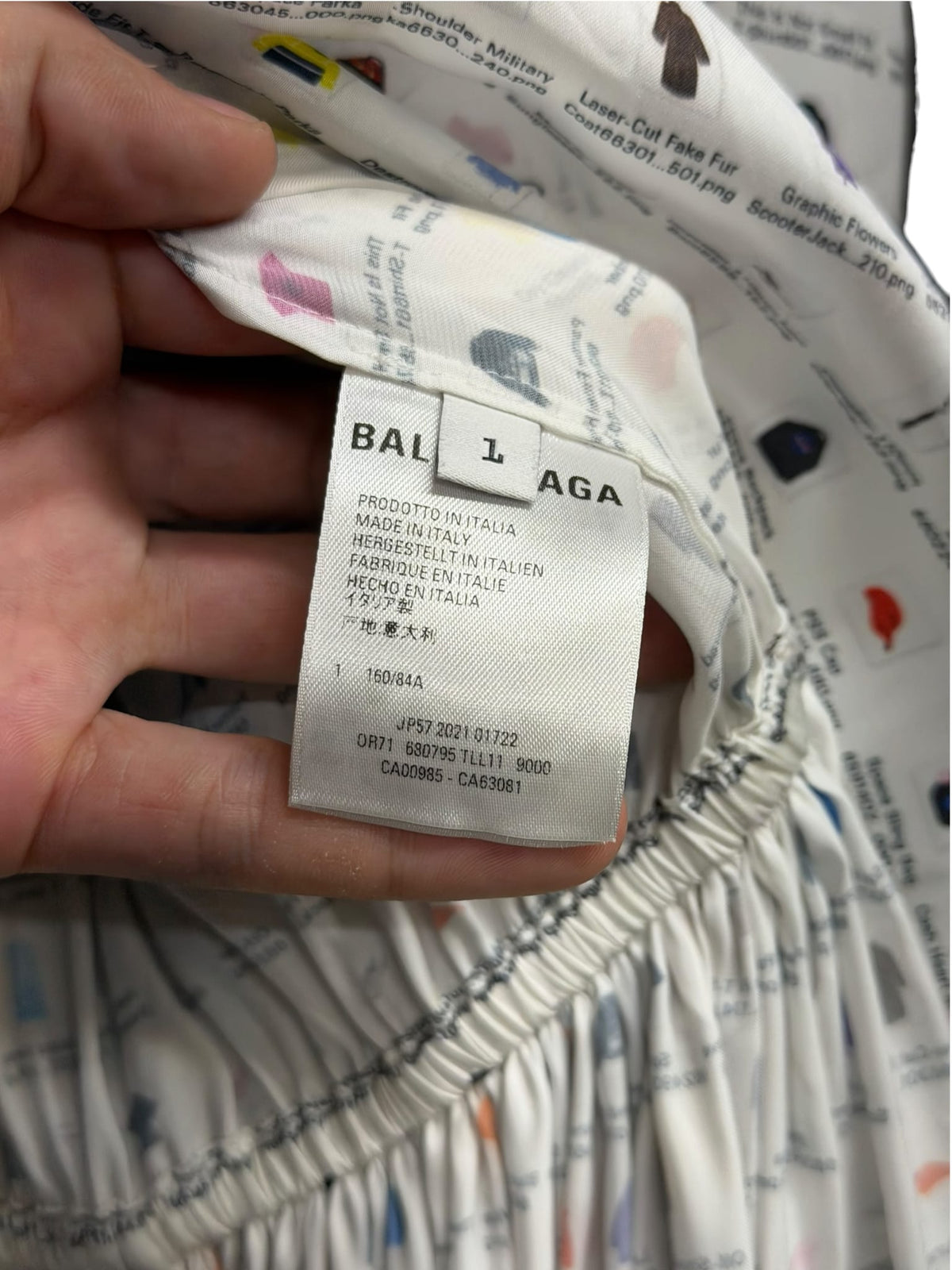 Balenciaga Thumbnail Graphic Oversized White Midi Dress