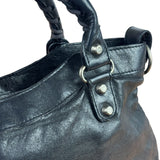 Balenciaga Black Leather Moto City Two-Way Bag