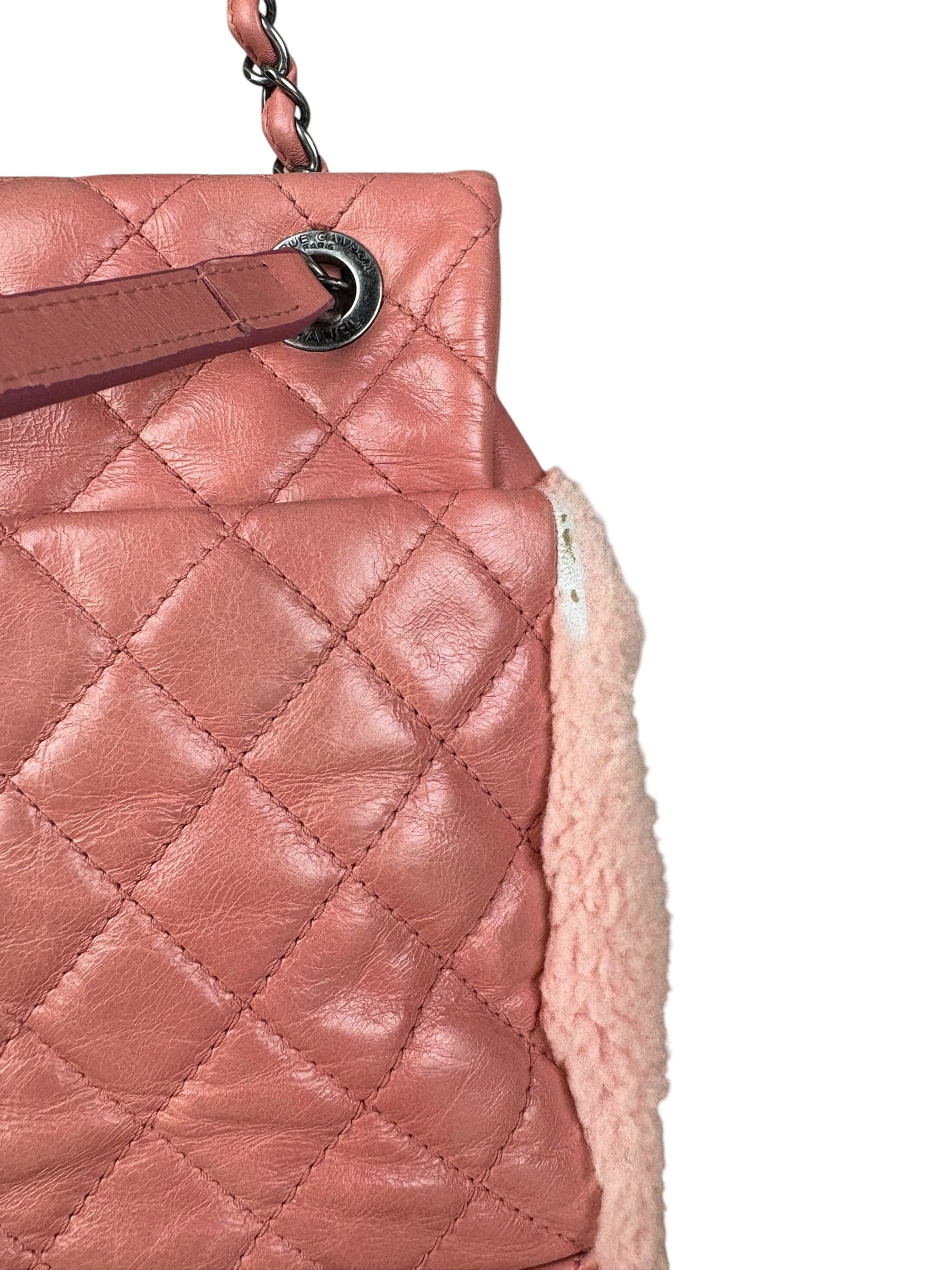 Chanel Paris-Salzburg Pink Shearling Mountain Backpack 2015