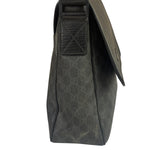 Gucci Grey/Black Leather GG Supreme Messenger Bag