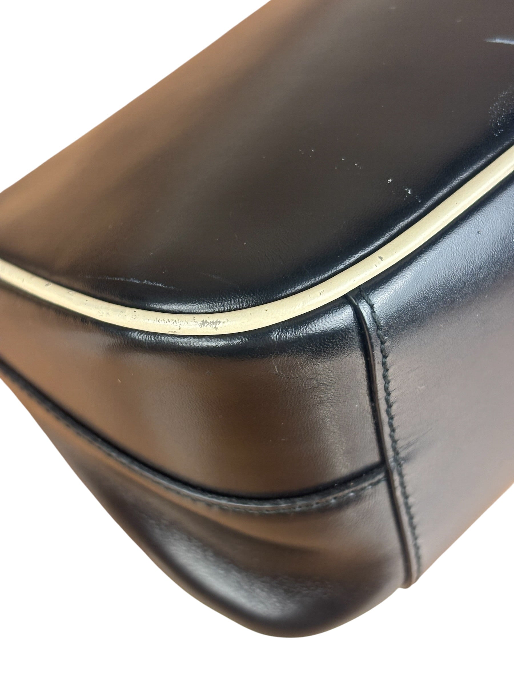 Prada Vintage Black Leather Pochette