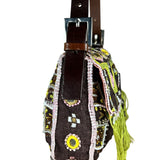 Fendi Canvas Baguette Dark Brown Beaded