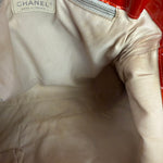 Chanel Red Patent CC Crystal Bon Bon Chain Tote