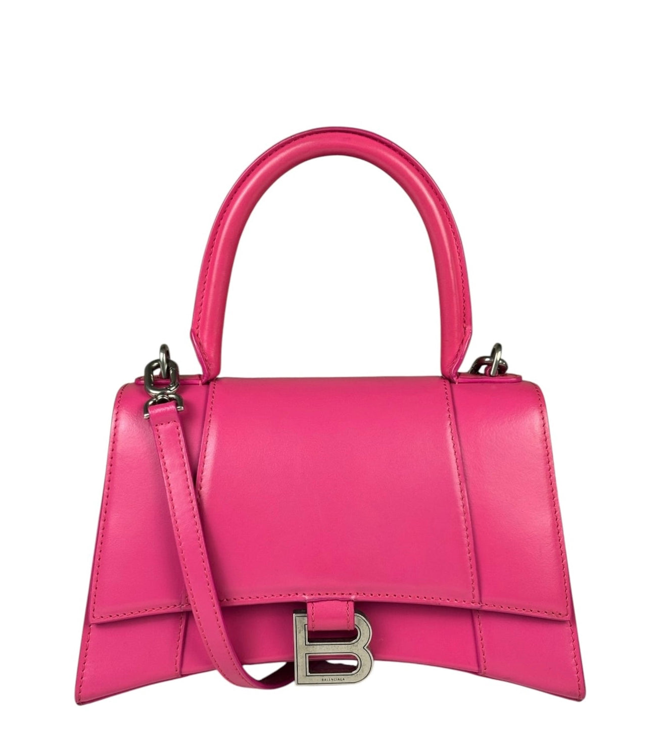 Balenciaga Pink Leather Hourglass Two-Way Bag