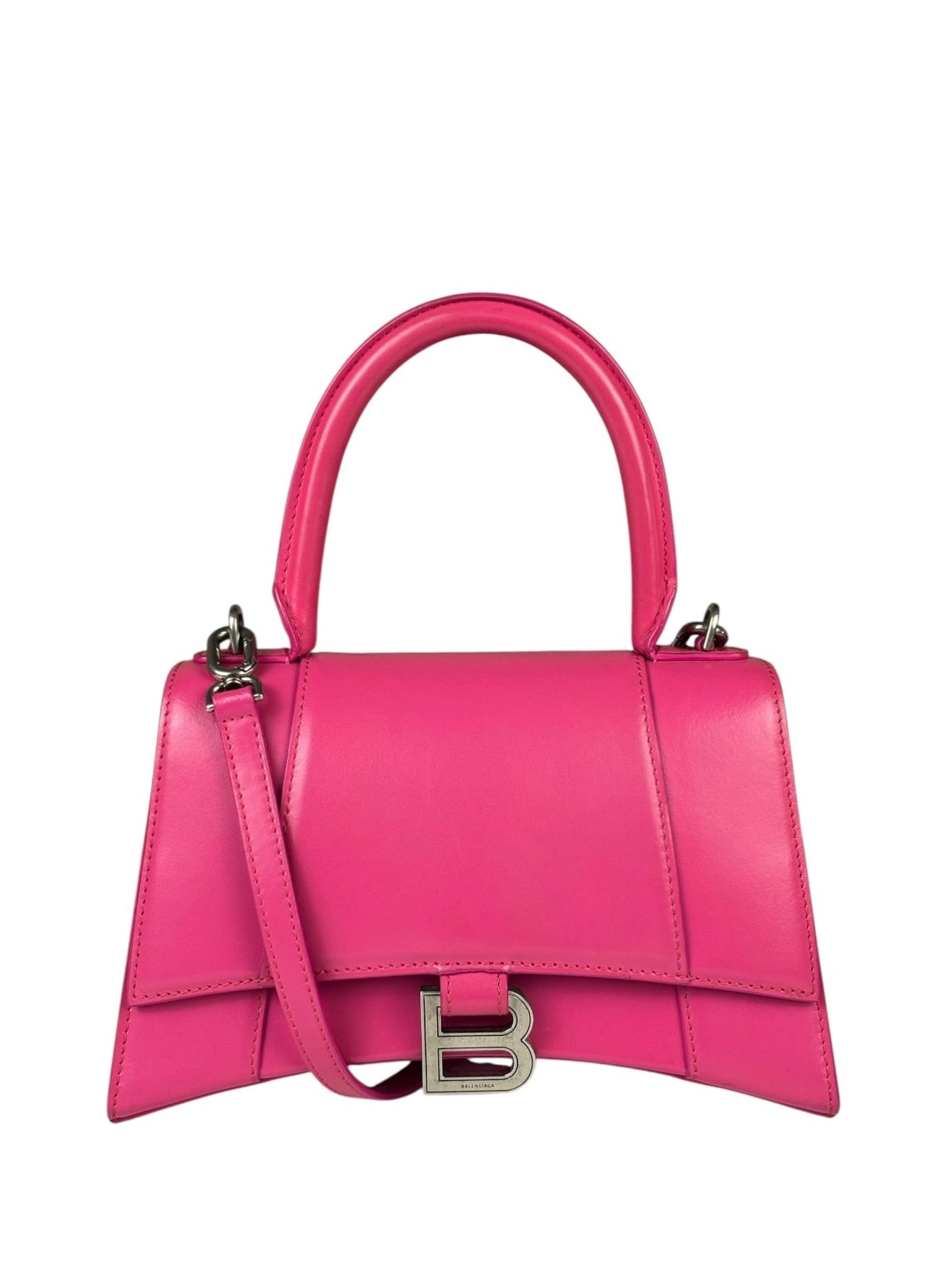 Balenciaga Pink Leather Hourglass Two-Way Bag
