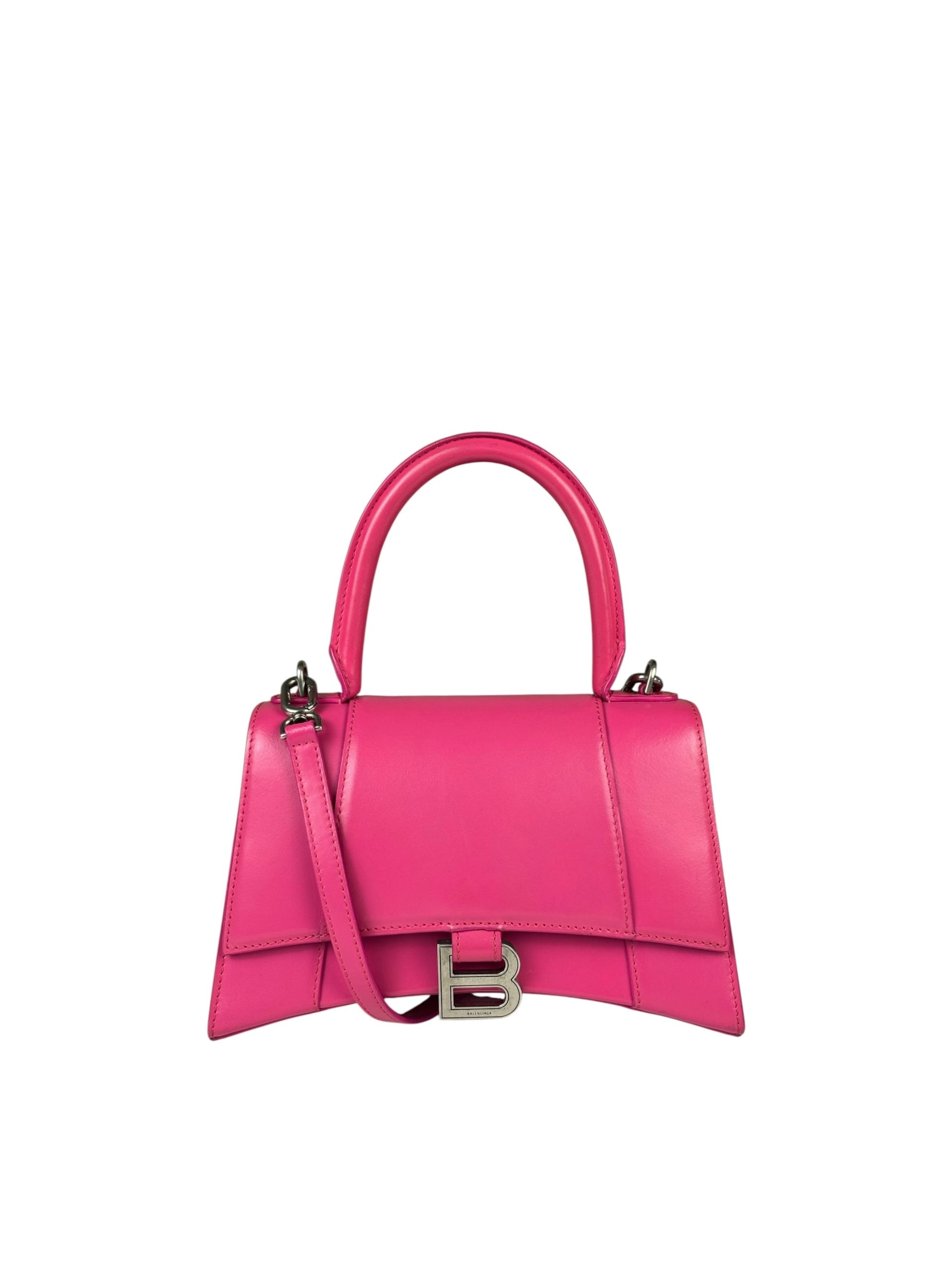 Balenciaga Pink Leather Hourglass Two-Way Bag