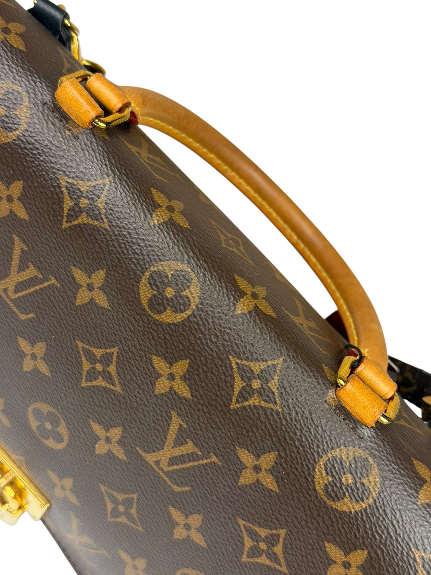 Louis Vuitton Black Leather/ Monogram Marignan 2Way Bag