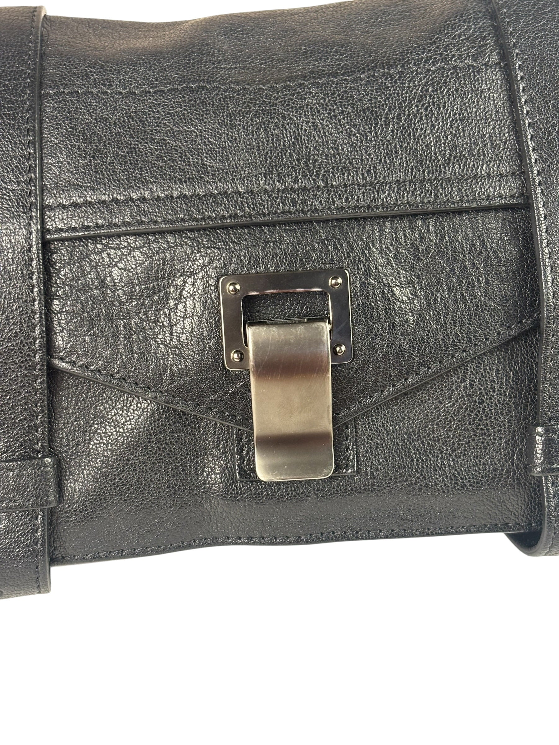 Proenza Schouler Black Leather PS1 Clutch