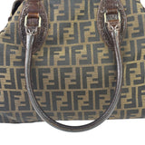 Fendi Vintage Brown Leather Trim Zucca De Jour Media Tote