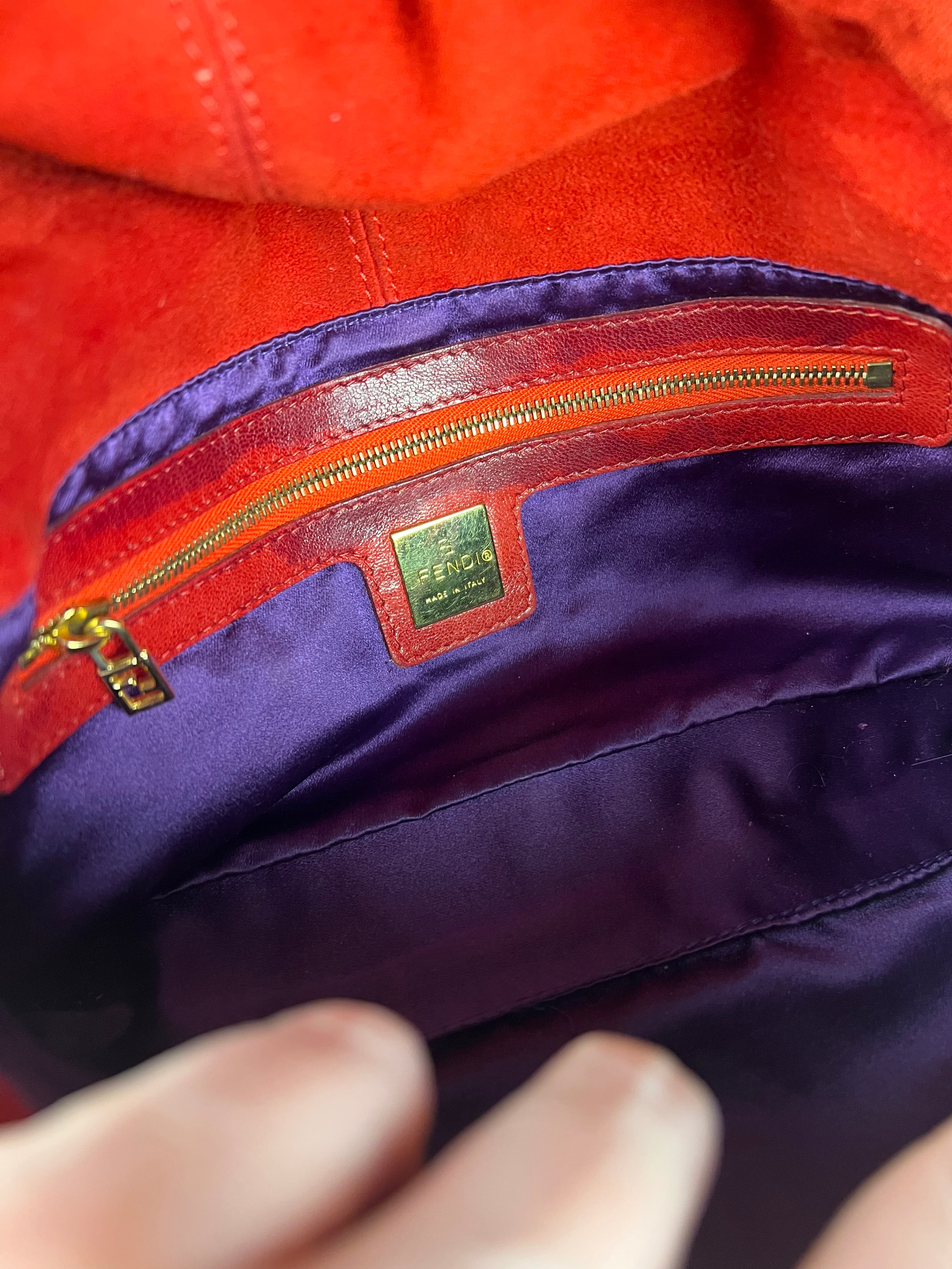 Fendi Baguette Red Suede