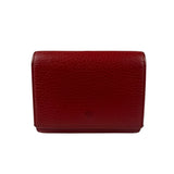 Gucci Red Leather Tri-Fold Marmont Compact Wallet