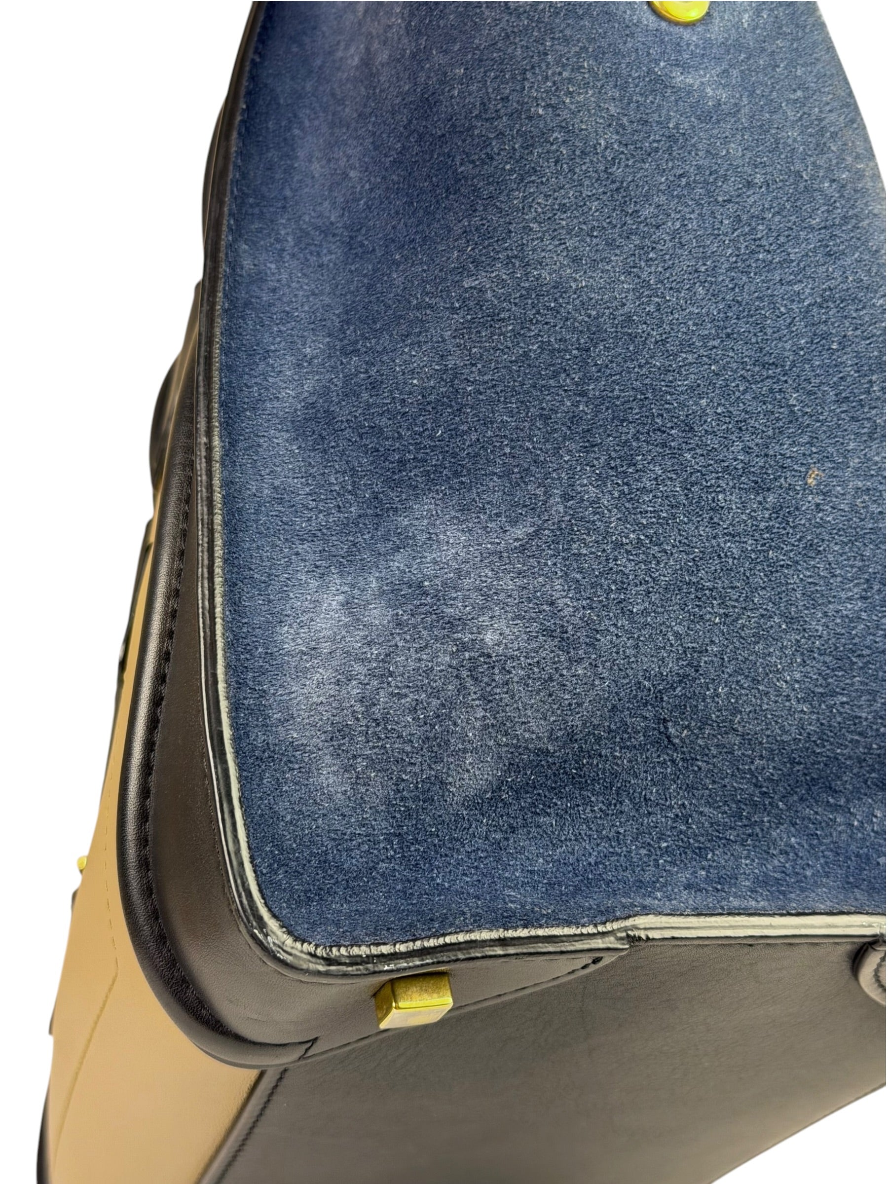 Celine Calfskin Leather/Suede Tri-Color Luggage Tote Bag
