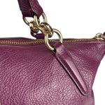 Coach Purple Pebbled Leather Small Kelsey Satchel Two-Way Bag
