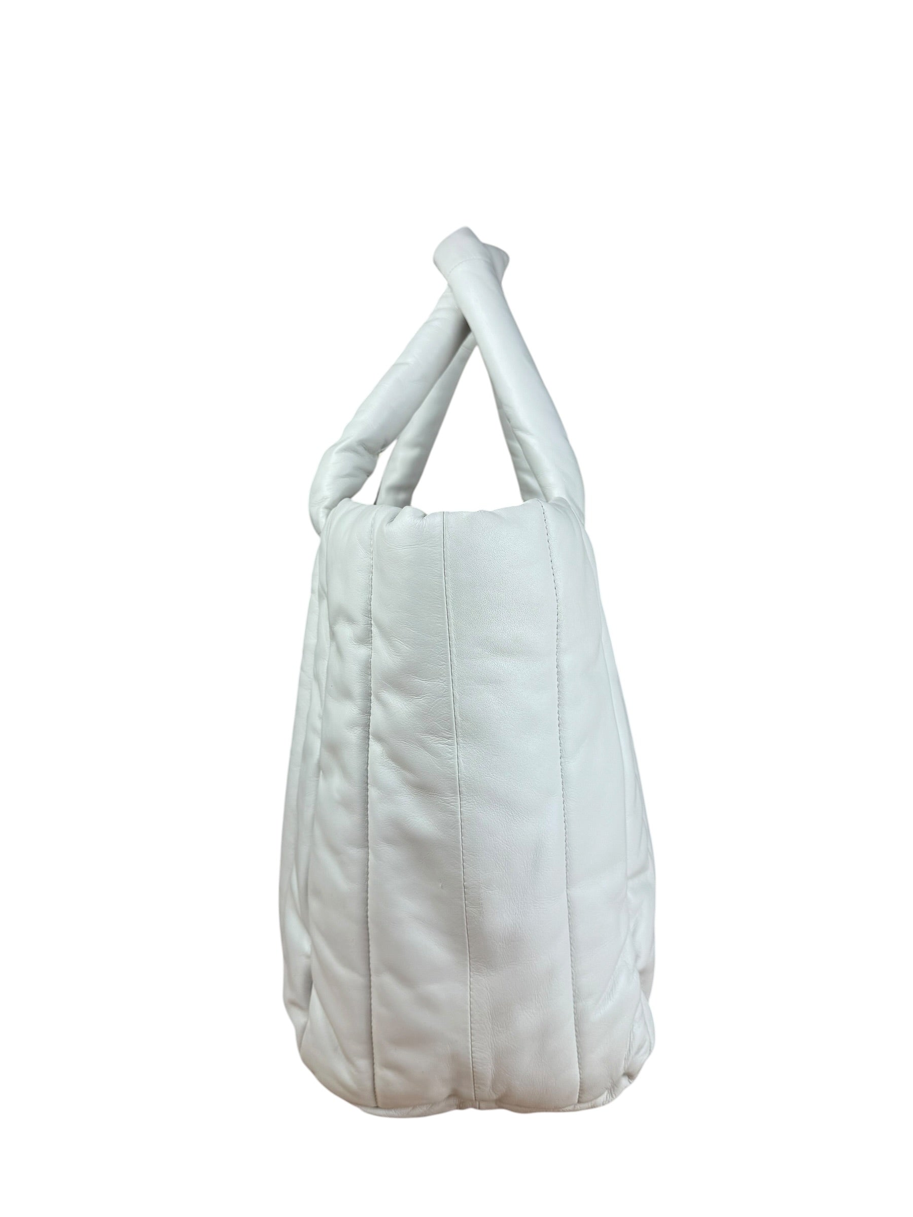 Rag & Bone White Leather Puffer Tote