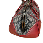 Christian Dior 2005 Doctor Bag Navy/Red Leather Trim